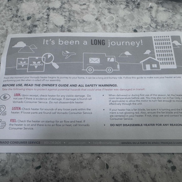 Vornado 200 Room Heater Charcoal Grey Electric With Fan.  New Open Box. - Picture 13 of 16